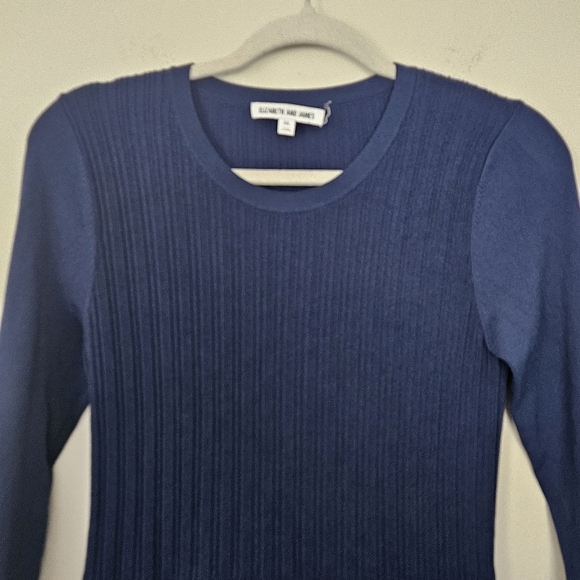 Elizabeth And James Textile Navy Blue Knit Fir Flare Dress Size M - Picture 6 of 9